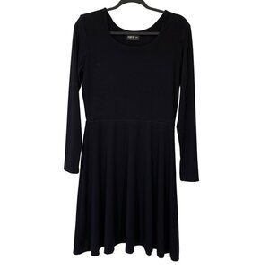 Miik Womens Fit & Flare Dress M Stretch Black Minimalist Whimsigoth Funeral